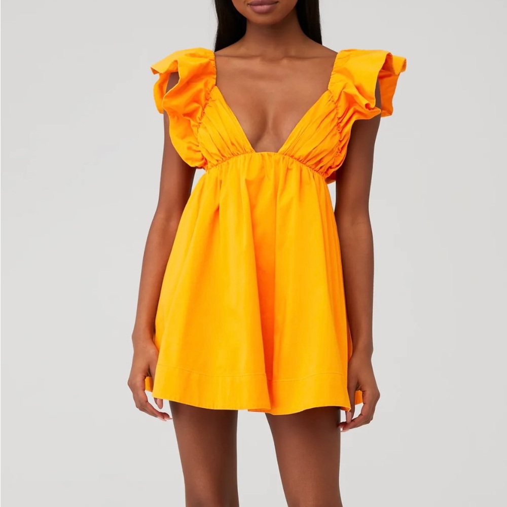 For love and lemons clementine mini dress orange size small
